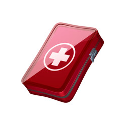 First Aid Kit with Medical Cross Icon - Healthcare and Emergency Supplies