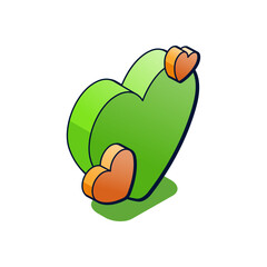 Green and Orange Heart Icons A Symbol of Love and Growth with a Modern Design