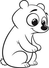 Fototapeta premium kind bear vector illustration for kids coloring page 