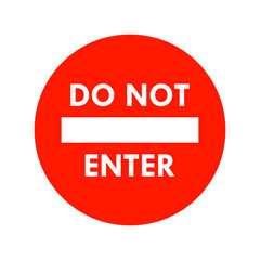 Do not enter isolated round icon. No entry warning symbol vector illustration