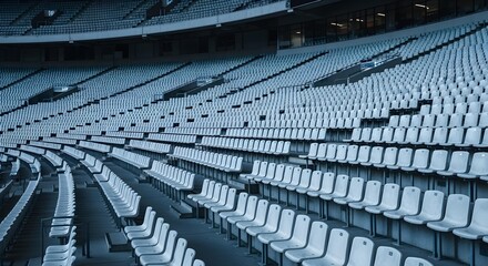 Fototapeta premium Pan across rows of empty seats as house lights dim to black
