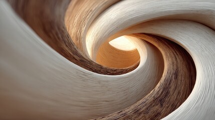 Swirling texture of brown and blonde simulated hair fiber pattern background