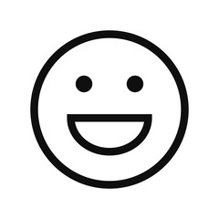 Happy Laughing Line Icon Isolated Vector Illustration