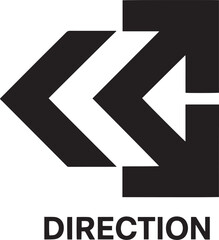 Directional Arrow Icon Design with Left and Right Indicators for Navigation and Guidance
