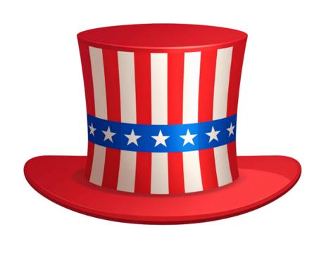 American Independence Day Uncle Sam Hat in Red White and Blue