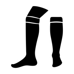 Two black high socks or knee socks with white striped detail illustration