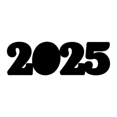 Bold graphic representation of the year 2025 in black numerals