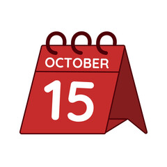 october 15 desk calendar vector on white background
Vector red calendar flat icon