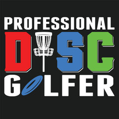 Professional Disc Golfer typography and vector design 