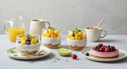 dessert with fruit and cream