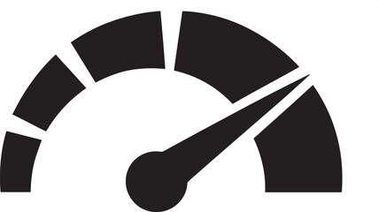 Speedometer Icon Design with Needle Indicator for Performance and Measurement Concepts