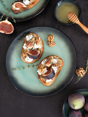 Fig and Goat Cheese Toast with Honey and Thyme