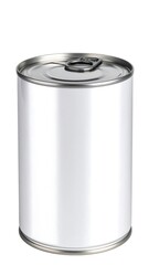 Blank food can on white background