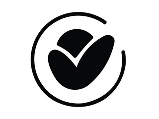 black and white check mark logo design