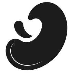 Abstract black shape with white curved line vector