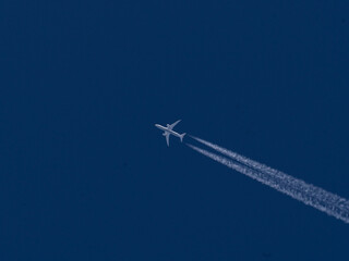 airplane in the blue sky
