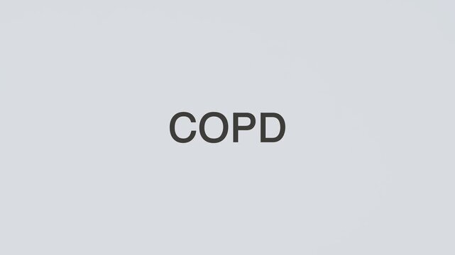COPD word diagnosed with a stethoscope held in hand on a white background, illustrating chronic obstructive pulmonary disease, medical diagnosis, healthcare concept, and awareness