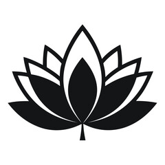 Black lotus flower symbol icon