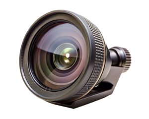 Closeup of a camera lens attachment, macro or wide angle, isolated on transparent background