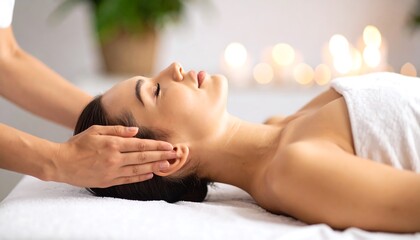 Woman receiving a head massage in a spa (1)