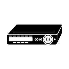Vector art of black silhouette of a dvd player, isolated icon