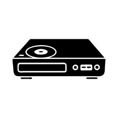 Fototapeta premium Vector art of black silhouette of a dvd player, isolated icon