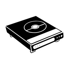 Fototapeta premium Vector art of black and white icon of a modern induction cooktop icon