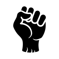 Vector art of raised fist symbol of power and protest  icon