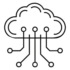 Cloud network connection with circular nodes technology data
