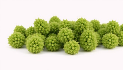 Hops falling on white background for brewery or beer label