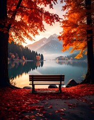 Obraz premium Autumn lake vista