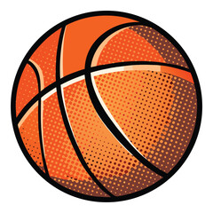 Obraz premium Orange basketball with black lines and dotted texture sport game