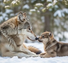 Obraz premium wolf in snow
