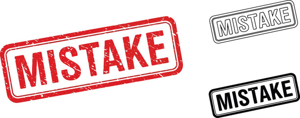 Mistake stamp error concept wrong failure problem solution idea