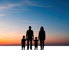 silhouette of a family