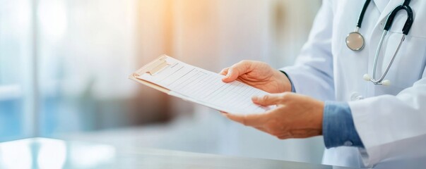 Doctor Holding Medical Chart, Healthcare, Checkup