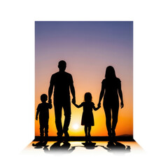 silhouette of a family