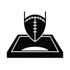 Vector art of black silhouette of a football a field, representing sport and competition, isolated