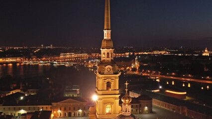 Fototapeta premium Aerial view of Peter and Paul Fortress in Russia