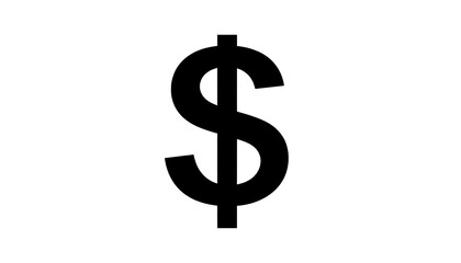 Obraz premium Simple black dollar sign on white background