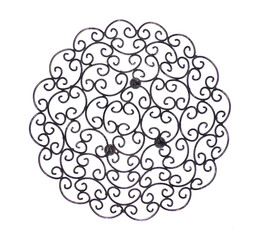 black iron abstract ornament isolated on white background