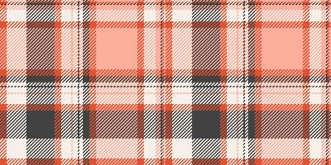 Jersey textile seamless texture, menu vector background plaid. Customizable tartan check pattern fabric in red and linen colors.