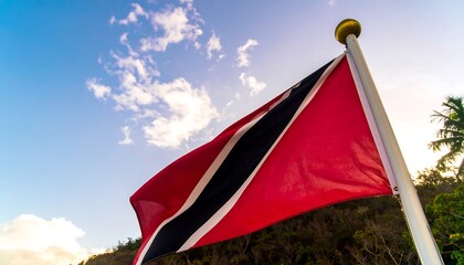 National Flag Waving Partly Cloudy