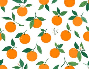 Obraz premium Orange fruit pattern on a white background