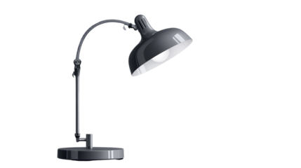 Office desk lamp, modern minimalist design, isolated on transparent background