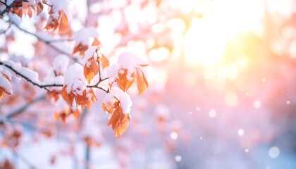 Fototapeta premium Winter's embrace on branches