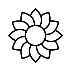 Sunflower line icon. 