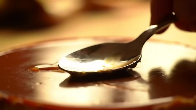 Caramel Sauce Drizzle on Dessert