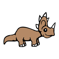 Triceratops Dinosaur 2 Horns Plant Eater Friendly Dino Comic