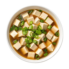 Delicious miso soup isolated on transparent background